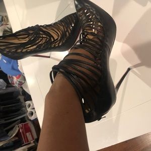 Black Strappy christian louboutin red bottoms size